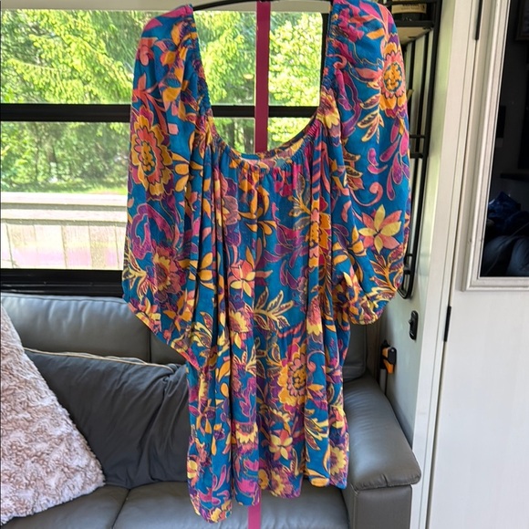 NWOT Terra & Sky Multicolor Floral Top - Picture 5 of 7